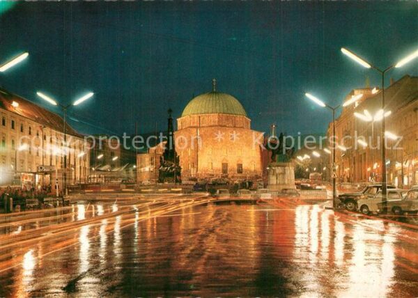 Pecs Szechenyi-Platz bei Nacht