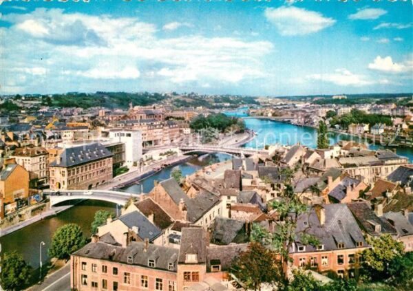 Namur sur Meuse Fliegeraufnahme Sambre et Meuse