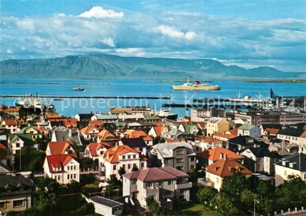 Reykjav Harbour and Mt. Esja