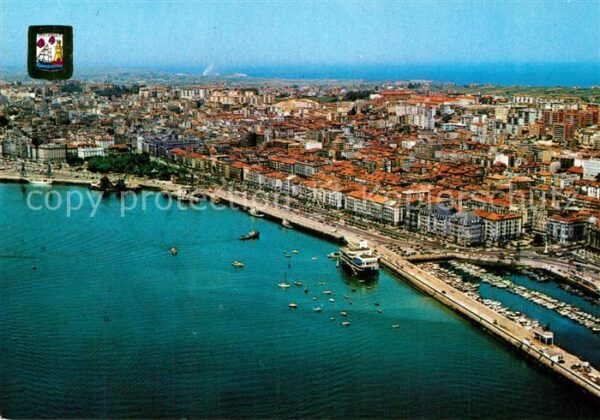 Santander Fliegeraufnahme mit Hafen