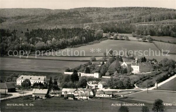 Mayerling Baden Panorama mit Blick zum alten Jagdschlos