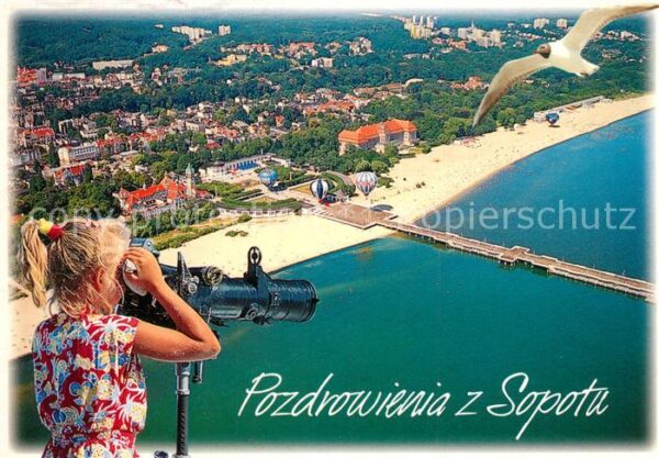 Zoppot Sopot Fliegeraufnahme Fernrohr Schwalbe