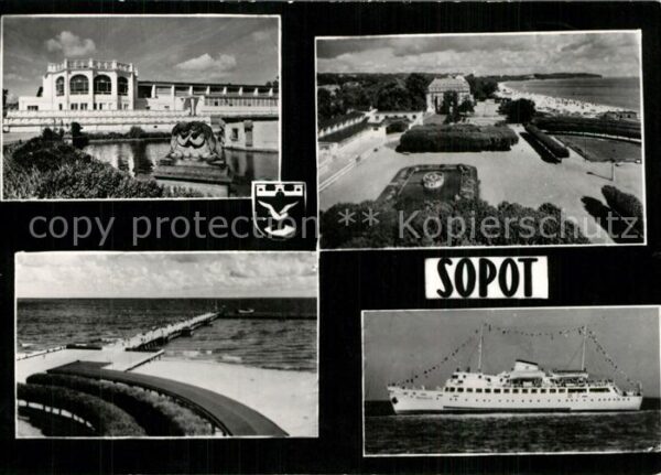 Zoppot Sopot Hotel Denkmal Strand Seebrücke Dampfer
