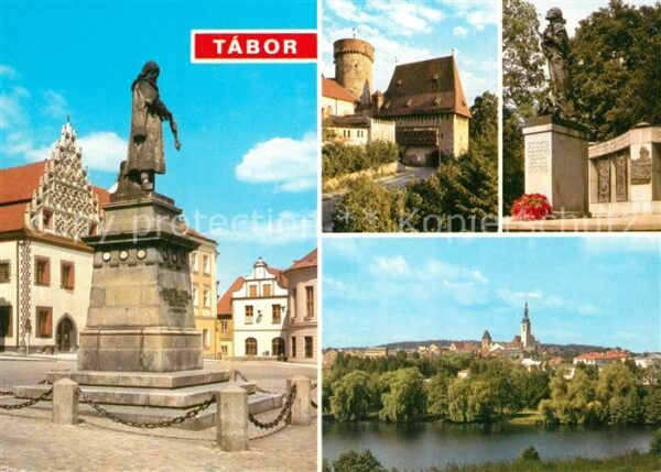 Tabor Czechia Statue Denkmal Schloss Hus-Denkmal Stad