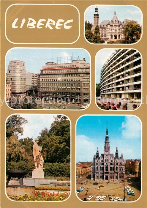 Liberec Teilansichten Innenstadt Schloss Rathau
