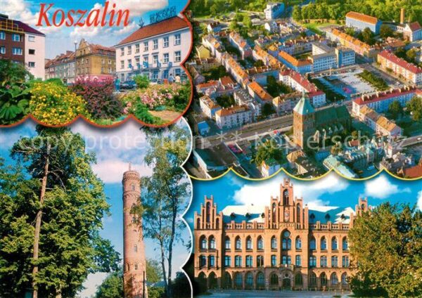 Koszalin Koeslin Pommern Teilansichten Innenstadt Postgebäude Tu