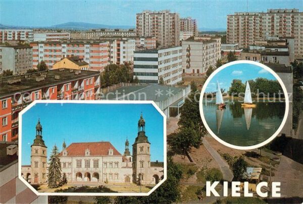 Kielce Stadtpanorama Wohnblocks Hochhäuser Mus