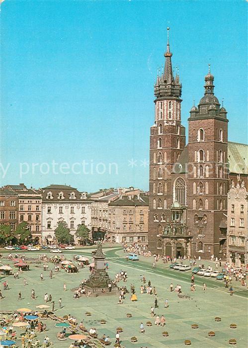 Krakau KRAKOW PL Marktplatz Denkmal Kirche Zentrum