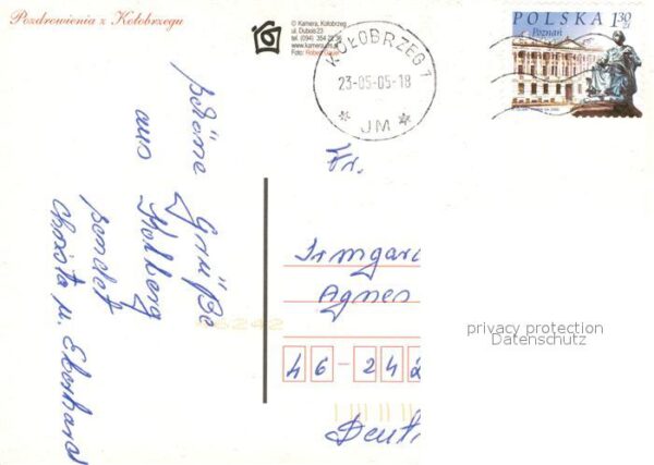 Kotobrzeg Fontäne Innenstadt Kirche Nachtaufnahme – Bild 2
