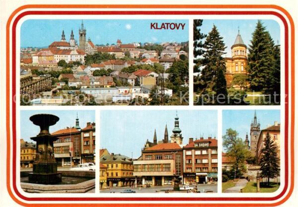 Klatovy Stadtpanorama Innenstadt Brunnen Marktp