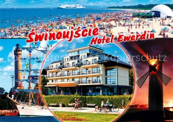 Swinoujscie Swinemuende Strandleben Hotel Ewerdin Segelyacht Le