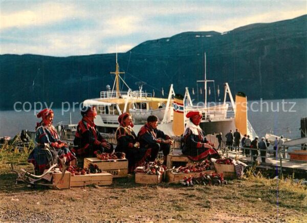 Olderdalen Lapps selling souvenirs at the ferry