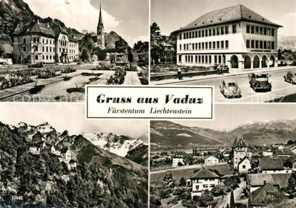 Vaduz Ortsansichten Kirche Turm Schloss Alpen