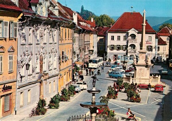 St Veit Glan Oberer Platz Rathaus Pestsäule Schüssel