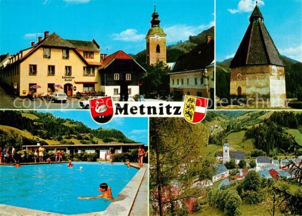 Metnitz Ortsmotiv Gaststätte Kirche Kapelle Fre
