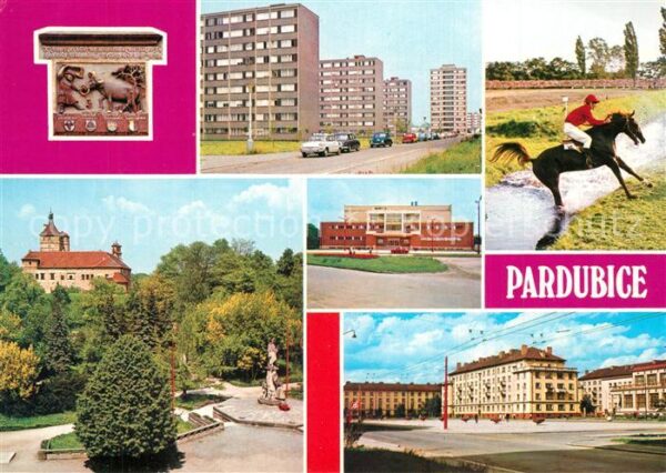 Pardubice Pardubitz Relief Wohnsiedlung Pferdesport Park Sc