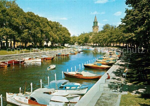 Turku Aurajoki Fluss Boote Promenade