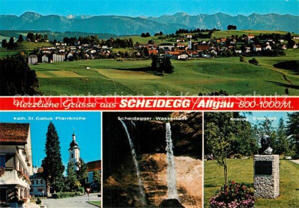 Scheidegg Allgaeu Panorama Kath St Gallus Kirche Scheideg