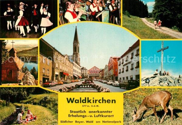 Waldkirchen Niederbayern Folkloregruppen Kapelle Marktplatz Gipf