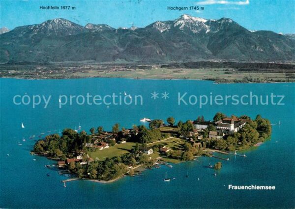 Fraueninsel Chiemsee Fliegeraufnahme mit Kloster Frauenwörth