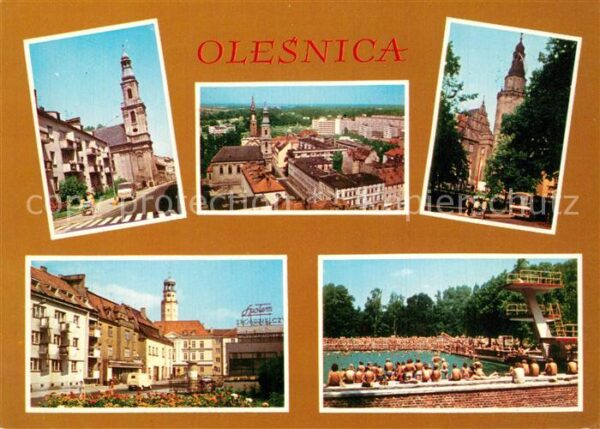 Olesnica Kosciol sw Trojcy Widok ogolny Zamek Pi