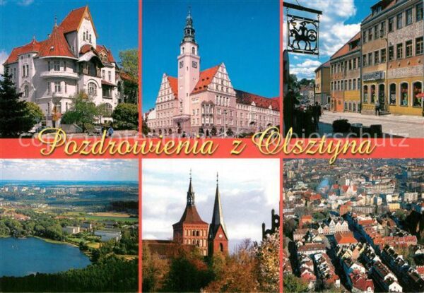 Olsztyn Allenstein Teilansichten Panorama Schloss Fliegera