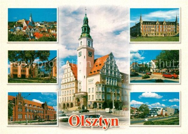 Olsztyn Allenstein Panorama Teilansichten Schloss