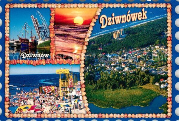 Dziwnow Hafen Strandpartie Fliegeraufnahme