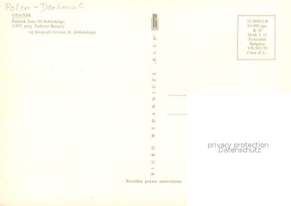 Gdansk Pomnik Jana III Sobieskiego – Bild 2