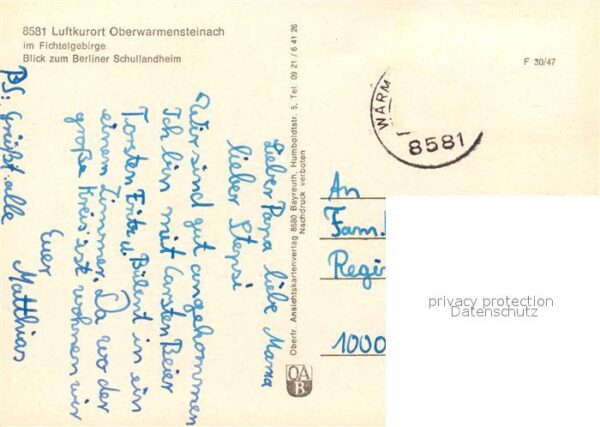 Oberwarmensteinach Berliner Schullandheim – Bild 2