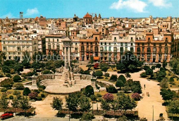 Cadiz Andalucia Monumento a las Cortes 1812 y Vista gen