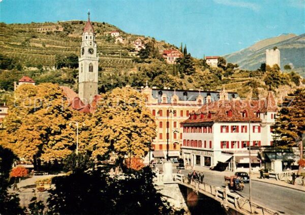 Merano Meran Pfarrturm und Küchelberg