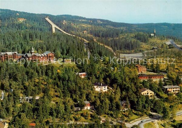 Holmenkollen Oslo Norway med Turisthotellet Hoppbakken og Kapell