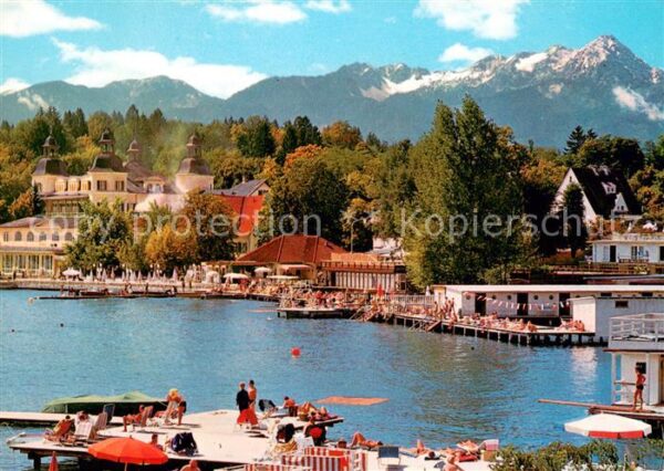 Velden Woerthersee Strandbad mit Mittagskogel
