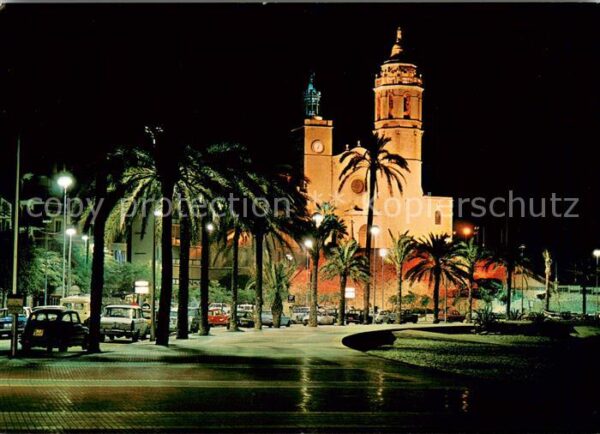 Sitges Paseo de la Ribera Vista nocturna