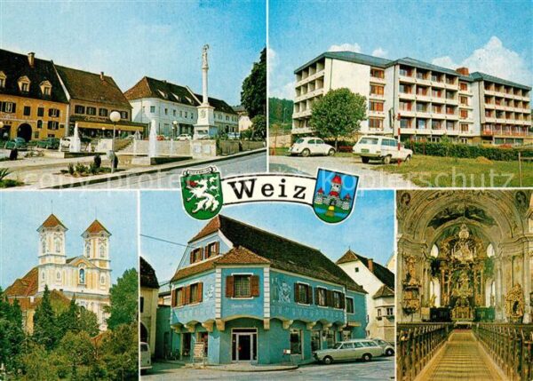Weiz Steiermark Teilansichten Alte Häuser Wohnblock Kir