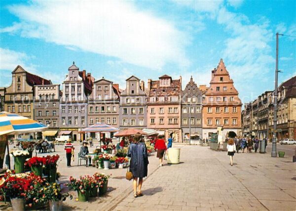Wroclaw Plac Solny Marktplatz Giebelhäuser