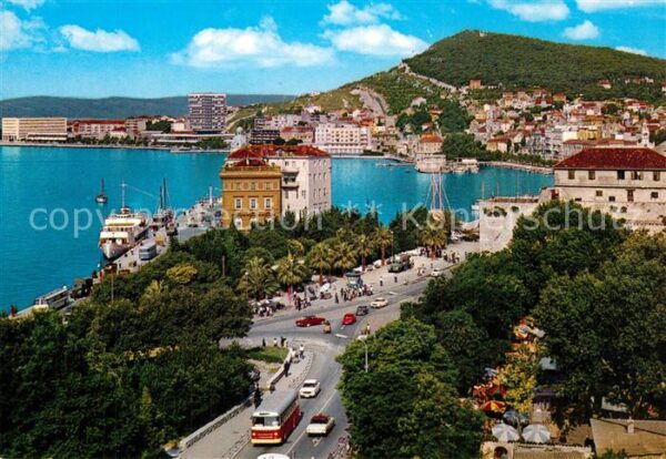 Split Spalato Panorama Hafen Uferstrasse