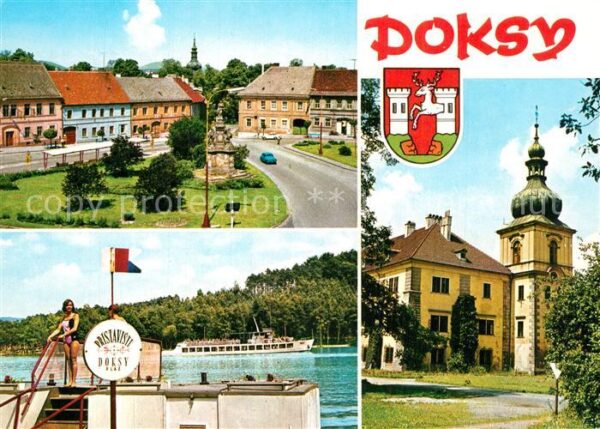 Doksy Hirschberg See  Innenstadt Denkmal Kirche Bootsanleger