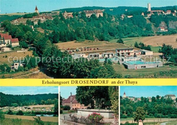 Drosendorf-Zissersdorf Panorama Freibad Brunnen