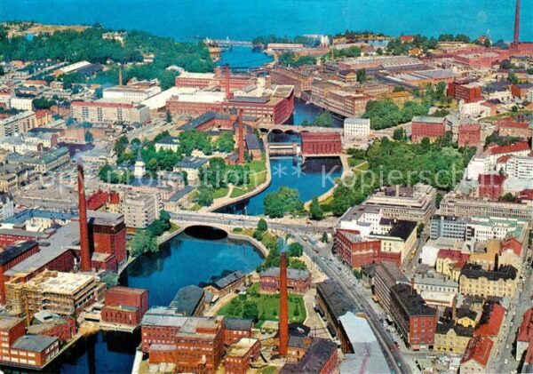 Tampere Stadtzentrum Fliegeraufnahme