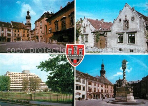 Sopron Oedenburg Marktplatz Altstadt Säule Park Wohnbloc