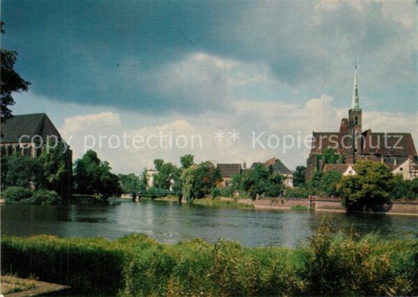 Wroclaw Ostrow Tumski Gotycki kosciol Blick übe