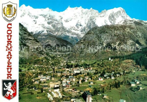 Courmayeur Veduta aerea Catena Monte Bianco