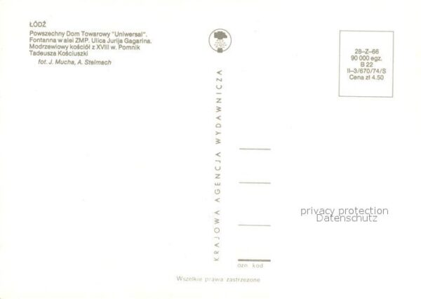 Litzmannstadt Lodz Powszechny Dom Towarowy Uniwersal Ulica – Bild 2
