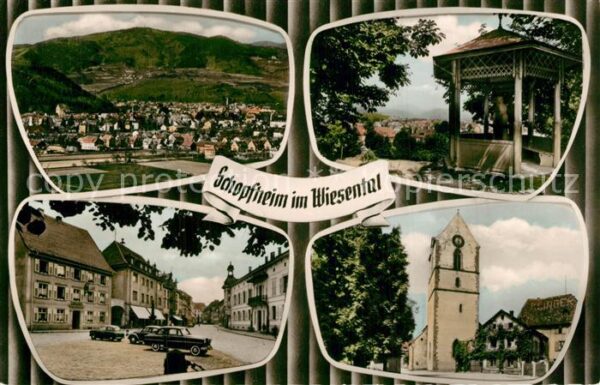 Schopfheim Panorama Hauptstrasse Innenstadt Kirche