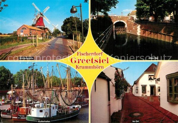 Greetsiel Ortsmotiv Fischerdorf Altes Siel Windmü