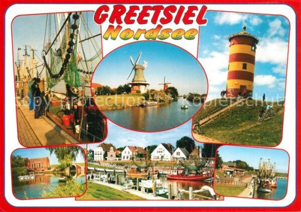 Greetsiel Fischerhafen Fischkutter Windmühle Leuc