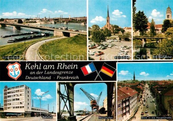 Kehl Rhein Landesgrenze Deutschland Frankreich Eur