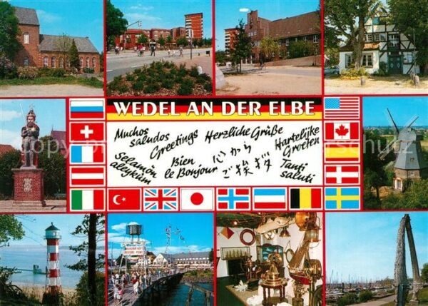 Wedel Pinneberg Ortsansichten Roland Statue Windmühle L
